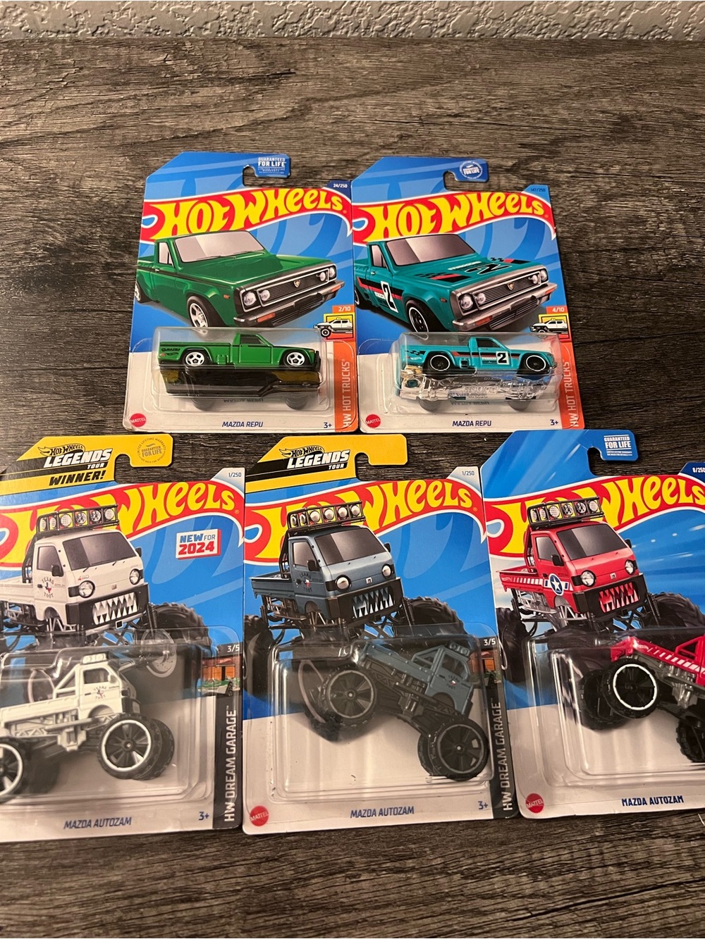 Hot Wheels Mazda Bundle Lot of 5 Mazda REPU & Autozam Trucks